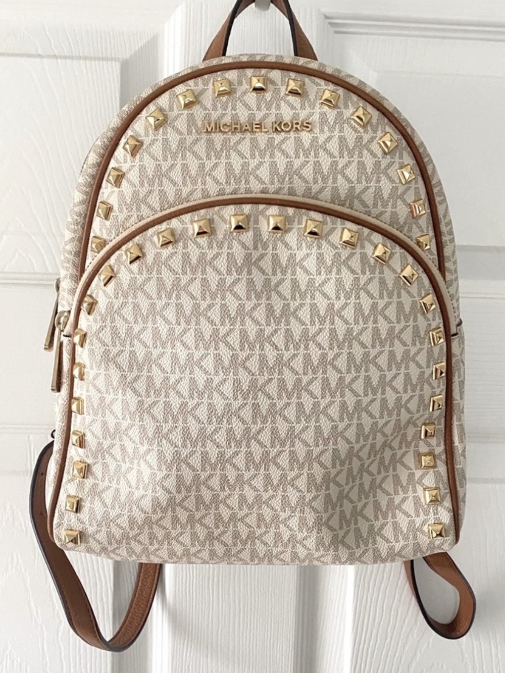 Michael Kors MK Logo Studded Backpack